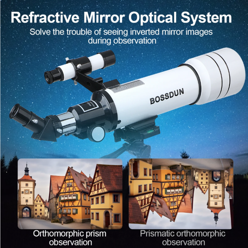 Telescopio Astronomico Professionale Bossdun 333X per Bambini Scoprire l'Universo Ingrandimento 333X Osservazione della Luna e delle Stelle Costruzione in Metallo Resistente