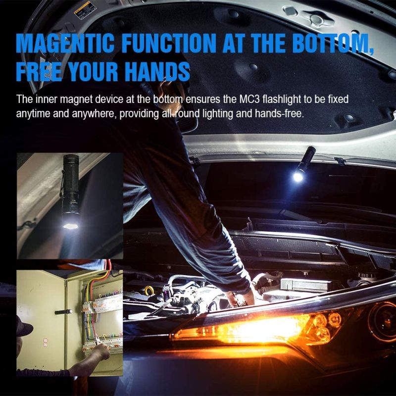 TrustFire MC3 XHP50 Torcia Elettrica LED 2500 Lumen Compatibile per Outdoor con Ricarica Magnetica USB Impermeabile IP68 Resistente e Potente per Emergenze e Avventure