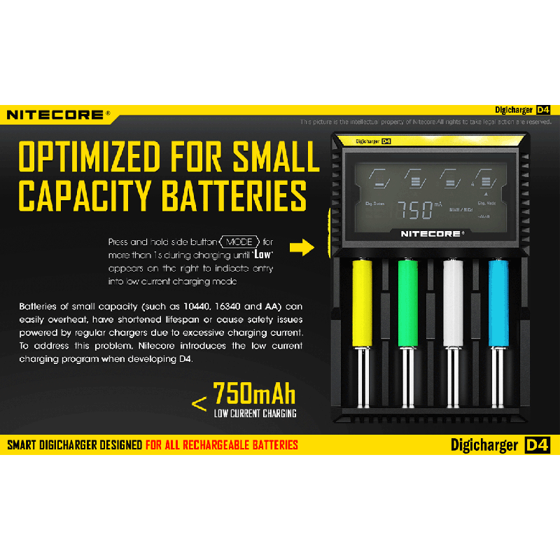 Nitecore D4 Digicharger caricabatterie intelligente con LCD Display compatibilità universale per batterie Li-Ion e Ni-MH ricarica simultanea e sicurezza avanzata acquisto conveniente