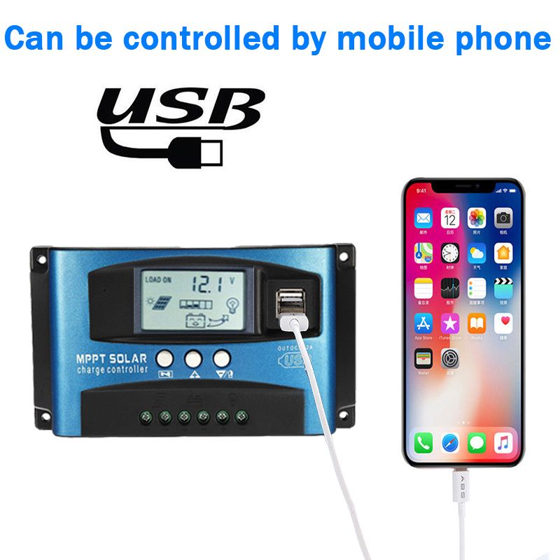 Regolatore di Carica Solare MPPT 30A 100A Caricatore Batteria con Dual USB 5V Display LCD Gestione Solare Avanzata e Chip Master Industriale per Ottimizzare e Proteggere il Tuo Sistema Energetico