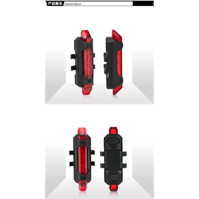 Luce posteriore ricaricabile USB per ciclismo urbano con design compatto impermeabilità IPX4 modalità flash dinamiche facile installazione per sicurezza e visibilità su strada