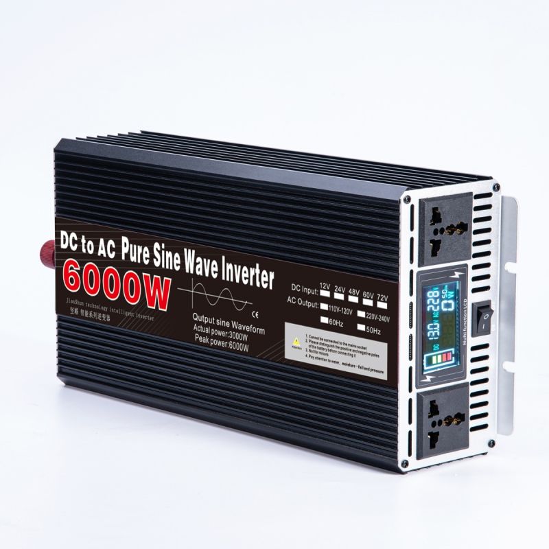 Scopri Inverter Pure Sine Wave 3000W a 8000W alta qualità AC per sistema energetico off-grid Compatibilità Tensione DC 12V 24V Ideale per camper apparecchiature sensibili design compatto