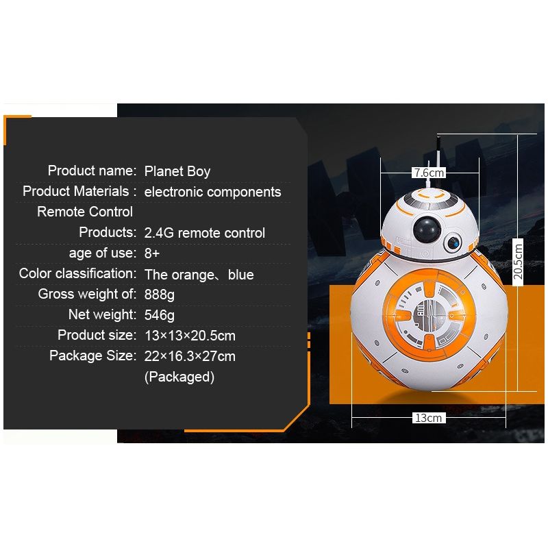 Scopri il giocattolo Star Wars BB-8 telecomandato robot interattivo con tecnologia 2.4G rotazione 360° sospensione magnetica regalo per bambini e collezionisti divertimento assicurato