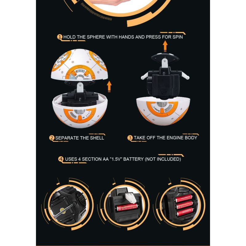 Scopri il giocattolo Star Wars BB-8 telecomandato robot interattivo con tecnologia 2.4G rotazione 360° sospensione magnetica regalo per bambini e collezionisti divertimento assicurato