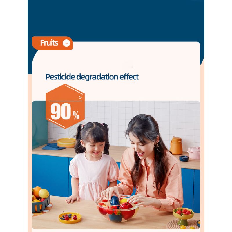 Donlim Disinfettante Verdure Lavastoviglie Lavaggio Capsule Dispositivo Cucina per Sicurezza Alimentare Rimozione Pesticidi Sanificazione Salute Design Intuitivo e Batteria Ricaricabile