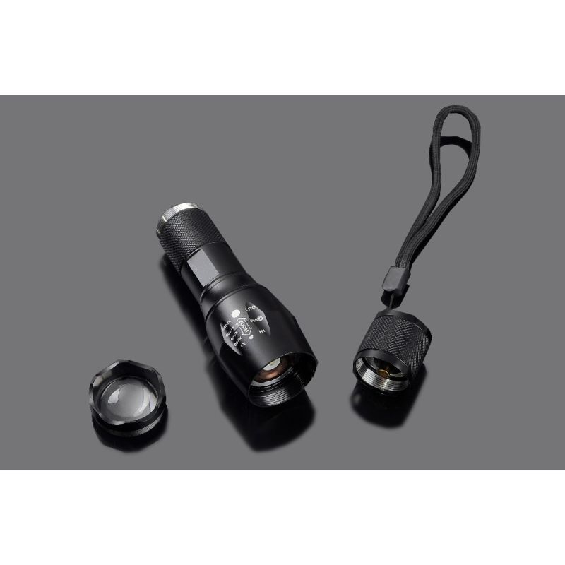 Torcia Ultrafire A100 1800 Lumen Zoomabile T6 Alta Luminosità LED Torcia Outdoor Multi-Modalità per Campeggio Torcia Resistente e Compatta in Alluminio Aeronautico torcia portatile