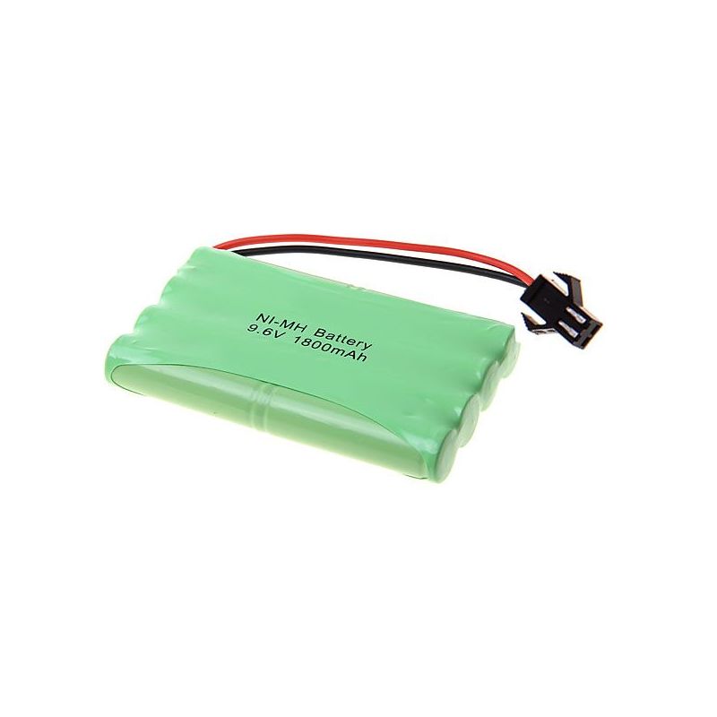 Batteria Ricaricabile Ni-MH 9.6V AA 1800mAh con Spina SM Ecologica Lunga Durata per Veicoli Radiocomandati Dispositivi ad Alto Consumo Alta Capacità Senza Effetto Memoria