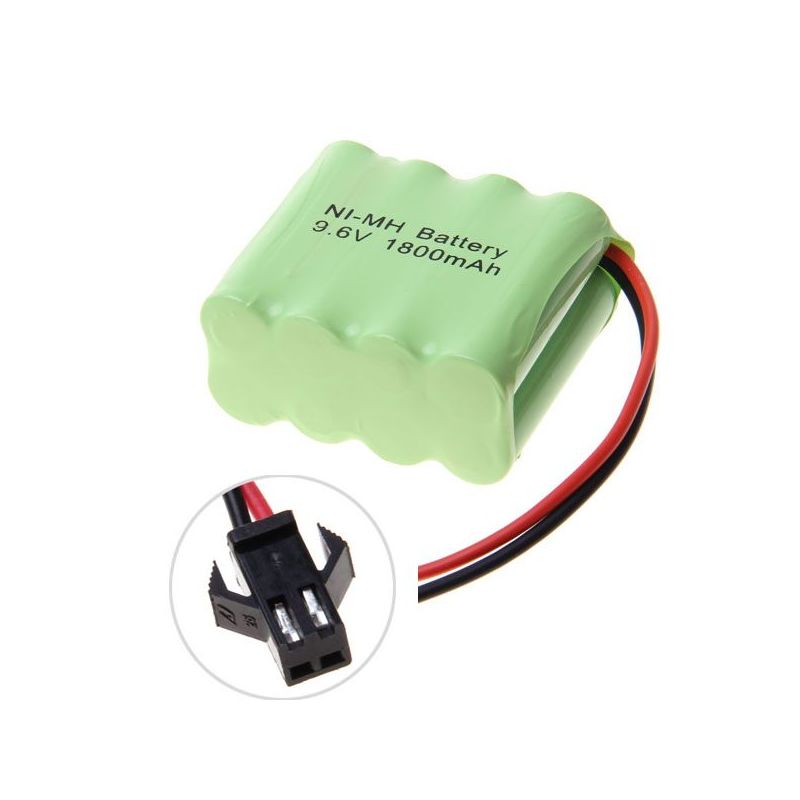 Batteria ricaricabile Ni-MH 9.6V 1800mAh con plug SM ecologica per modellini aerei e auto telecomandate lunga durata e prestazioni stabili solución energetica sostenibile