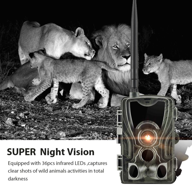 Telecamera da Caccia Mobile HC801M 20MP 1080P Visione Notturna Trail Wildlife Camera 2G MMS SMS Perfecta per Osservazione della Natura Infrarosso Game Camera 42 LED