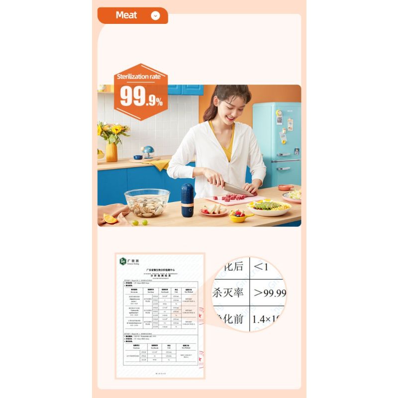 Donlim Disinfettante Verdure Lavastoviglie Lavaggio Capsule Dispositivo Cucina per Sicurezza Alimentare Rimozione Pesticidi Sanificazione Salute Design Intuitivo e Batteria Ricaricabile