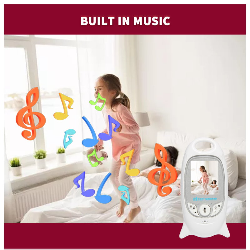 VB601 Monitor Video Wireless per Bambini 2.4G Telecamera di Sicurezza a Colori Comunicazione Bidirezionale Visione Notturna LED IR Monitoraggio della Temperatura Ninnananna Integrata