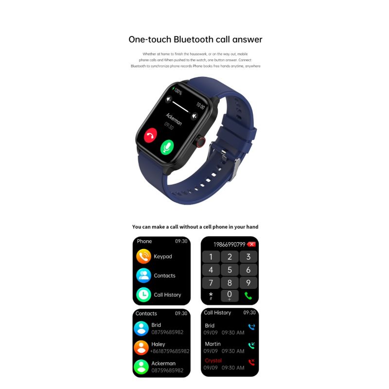 ET540 Smartwatch Fitness Tracker: Glicemia, ECG, Temperatura, Pressione, Ossigeno, Chiamata Bluetooth, Frequenza Cardiaca