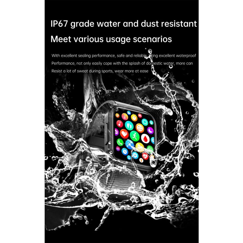 ET540 Smartwatch Fitness Tracker: Glicemia, ECG, Temperatura, Pressione, Ossigeno, Chiamata Bluetooth, Frequenza Cardiaca