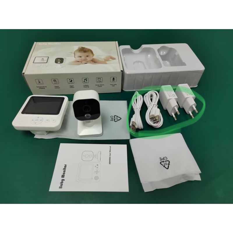 Monitor Video Baby AMB900 2,8 pollici 720P Connessione Wireless Display LCD Visione Notturna Zoom 4X Citofono Bidirezionale Sicurezza Bambini Sorveglianza Genitorialità Moderna