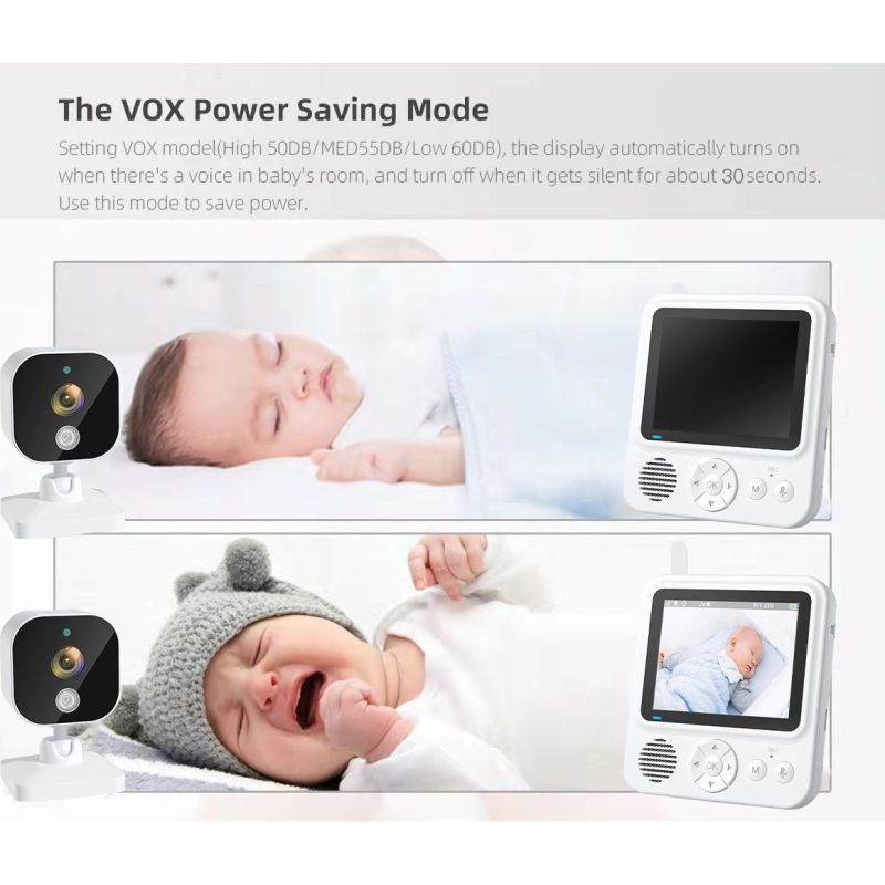 Monitor Video Baby AMB900 2,8 pollici 720P Connessione Wireless Display LCD Visione Notturna Zoom 4X Citofono Bidirezionale Sicurezza Bambini Sorveglianza Genitorialità Moderna