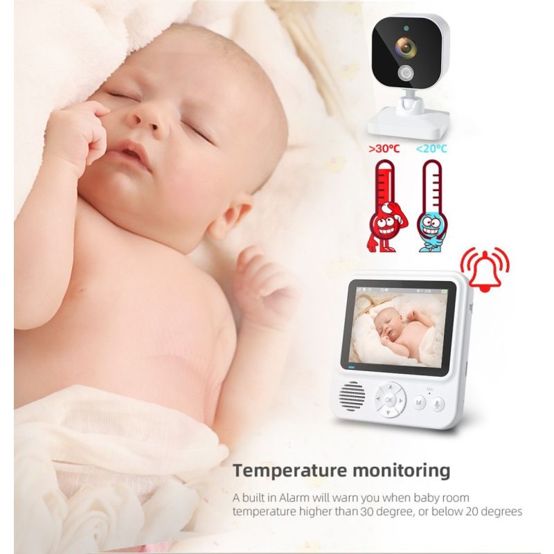 Monitor Video Baby AMB900 2,8 pollici 720P Connessione Wireless Display LCD Visione Notturna Zoom 4X Citofono Bidirezionale Sicurezza Bambini Sorveglianza Genitorialità Moderna