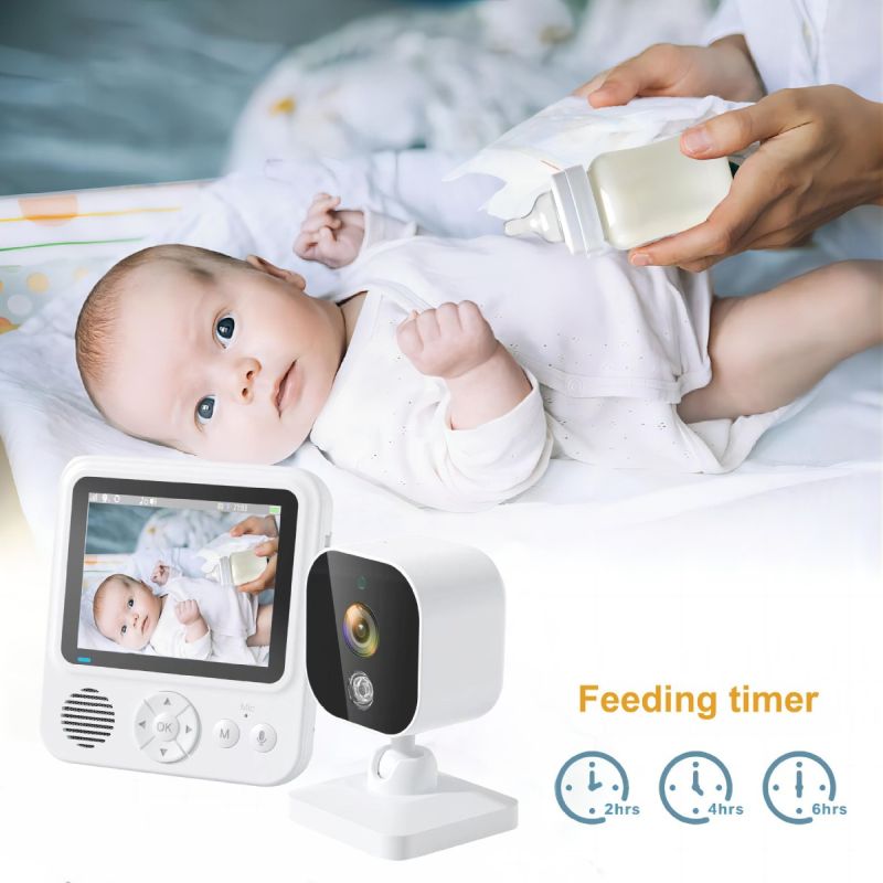 Monitor Video Baby AMB900 2,8 pollici 720P Connessione Wireless Display LCD Visione Notturna Zoom 4X Citofono Bidirezionale Sicurezza Bambini Sorveglianza Genitorialità Moderna