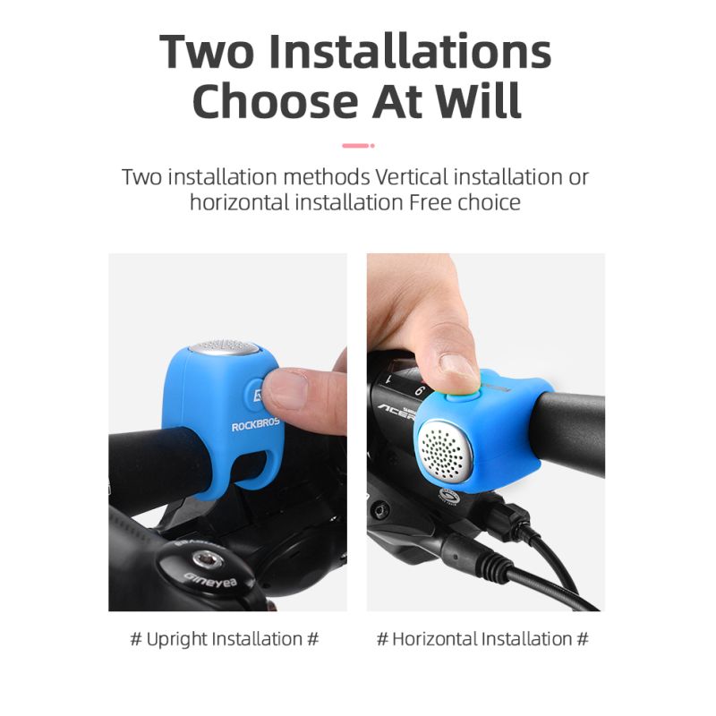 Campanello Elettrico Bicicletta ROCKBROS 110 dB Antipioggia con Modalità Suono Uniche Colori Vibranti Design Durevole ideale per MTB e Ciclismo Urbano Accessorio Essenziale Sicurezza