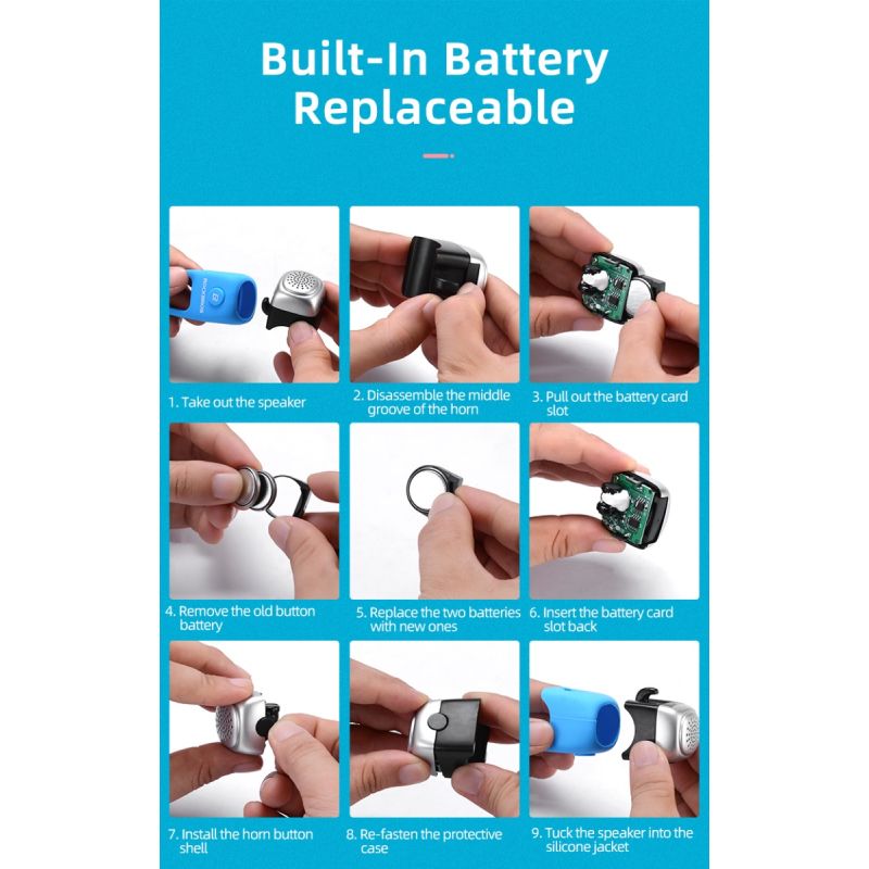 Campanello Elettrico Bicicletta ROCKBROS 110 dB Antipioggia con Modalità Suono Uniche Colori Vibranti Design Durevole ideale per MTB e Ciclismo Urbano Accessorio Essenziale Sicurezza