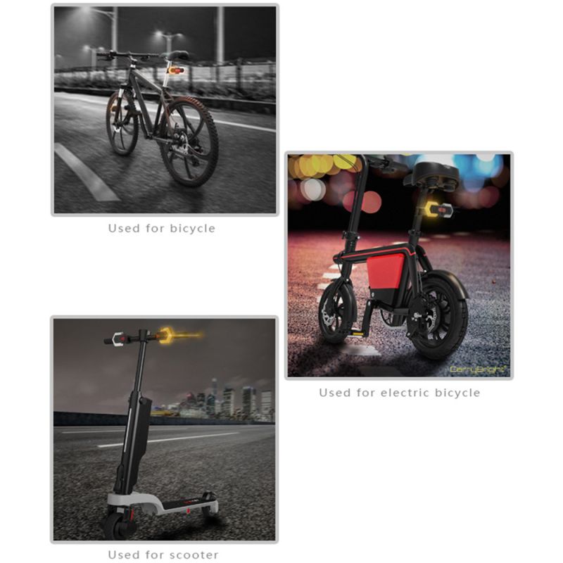 CarryBright CBX4 Indicatore di Direzione per Bici con Clacson Luce Bici Impermeabile Ricarica USB Telecomando Intelligente Sicurezza e Visibilità per Mountain e Bici da Strada