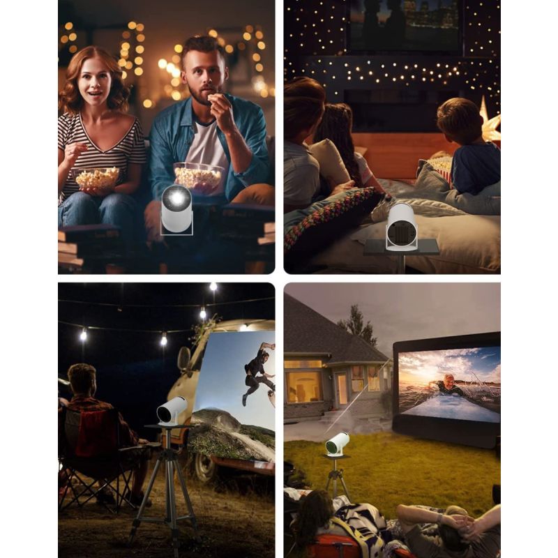 Proiettore HY300 Mini Proiettore Android 11 con WiFi 6 1280x720P Full HD Proiettore Portatile Intelligente per Home Theater Proiezioni LED Versatili e Adattabili per Serate al Cinema