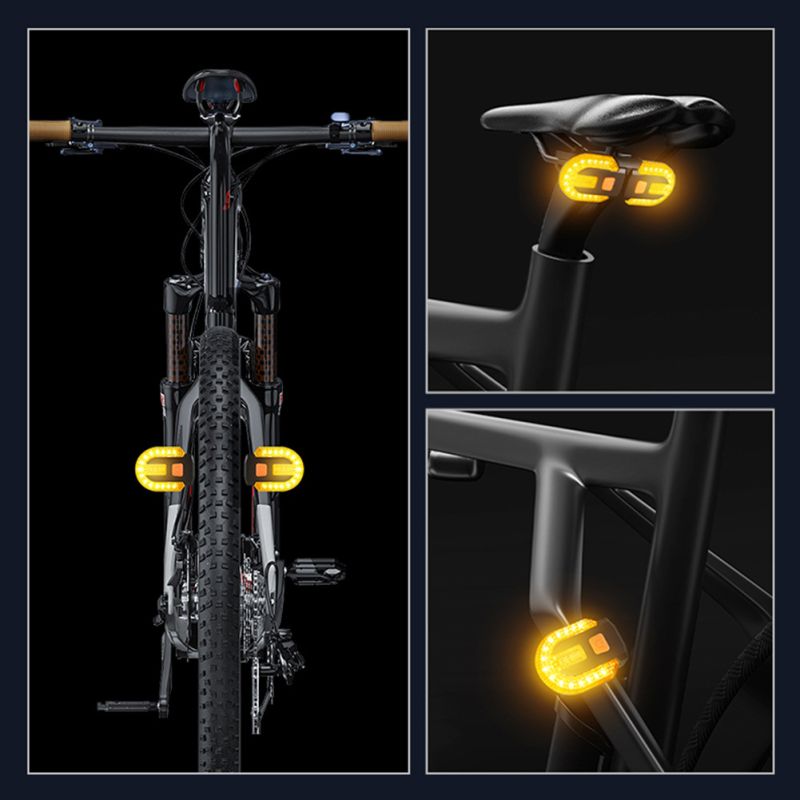Indicatore di direzione bici Luce posteriore LED ad alta efficienza Ricaricabile USB Design wireless Alta visibilità Sicurezza ciclisti Accessori bici Installazione facile