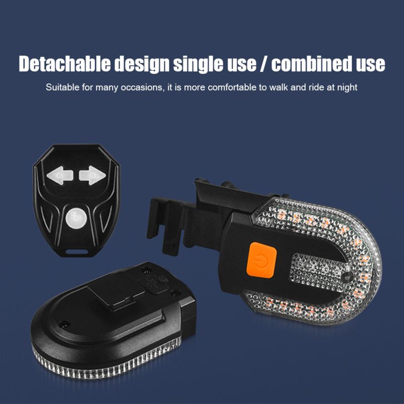 Indicatore di direzione bici Luce posteriore LED ad alta efficienza Ricaricabile USB Design wireless Alta visibilità Sicurezza ciclisti Accessori bici Installazione facile