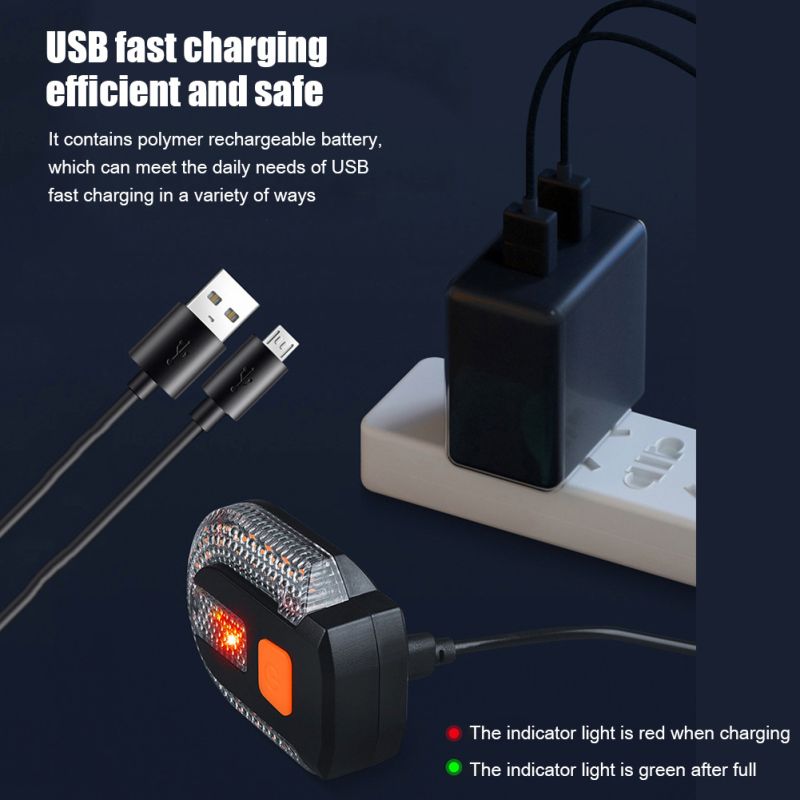 Indicatore di direzione bici Luce posteriore LED ad alta efficienza Ricaricabile USB Design wireless Alta visibilità Sicurezza ciclisti Accessori bici Installazione facile