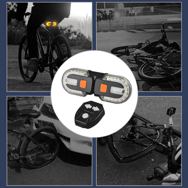 Indicatore di direzione bici Luce posteriore LED ad alta efficienza Ricaricabile USB Design wireless Alta visibilità Sicurezza ciclisti Accessori bici Installazione facile