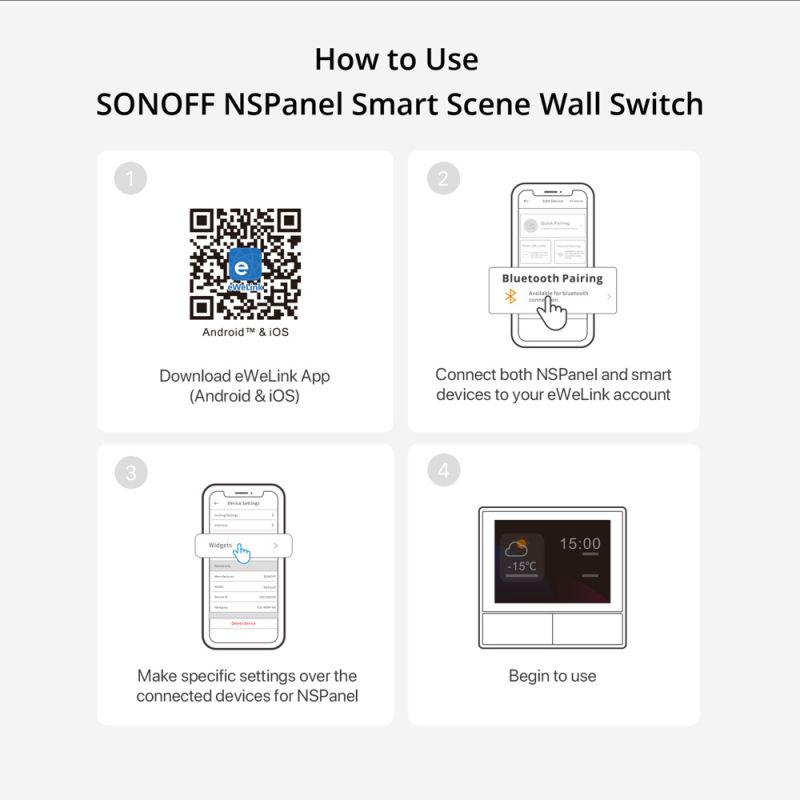 SONOFF NSPanel Interruttore Intelligente WiFi per Casa Intelligente Controllo Touch con Ewelink Alexa e Google Home Tecnologia Smart per Automazione Domestica e Risparmio Energetico