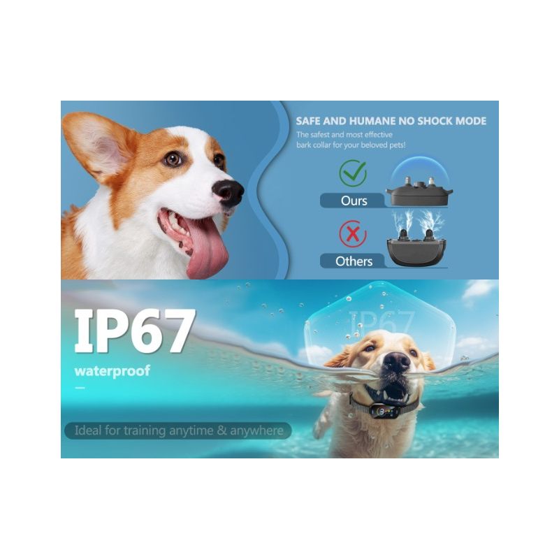 Collare Elettrico Intelligente Antiabbaio T012 con Tecnologia Ultrasuoni Soluzione Innovativa per Fermare Abbaiare Cani Benessere Canino e Controllo Abbaiamento Efficace