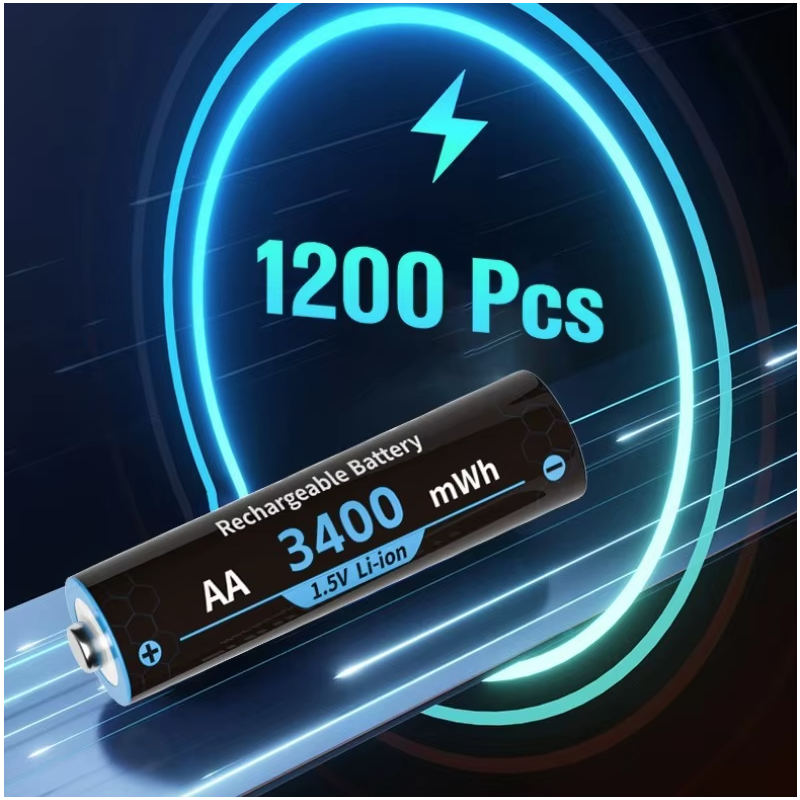 Batterie AA Ricaricabili Litio 1.5V 3000mWh (8 Pezzi) con Caricabatterie Incluso Xbox e Fotocamere, Lunga Durata