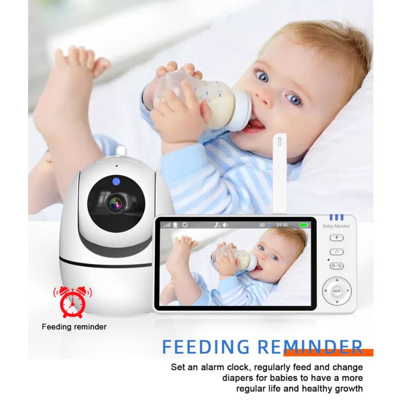 Video Baby Monitor ABM501 2.4G Wireless LCD 5.0 Pollici Audio Bidirezionale Visione Notturna Sicurezza della Famiglia Monitoraggio della Temperatura Tecnologia a Infrarossi