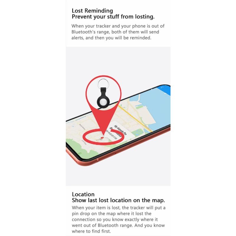 Mini GPS Tracker Bluetooth 4.0 Smart Locator Anti Smarrimento Design Compatto e Leggero Localizzazione in Tempo Reale Sicurezza Personale App iSearching Connettività Bluetooth