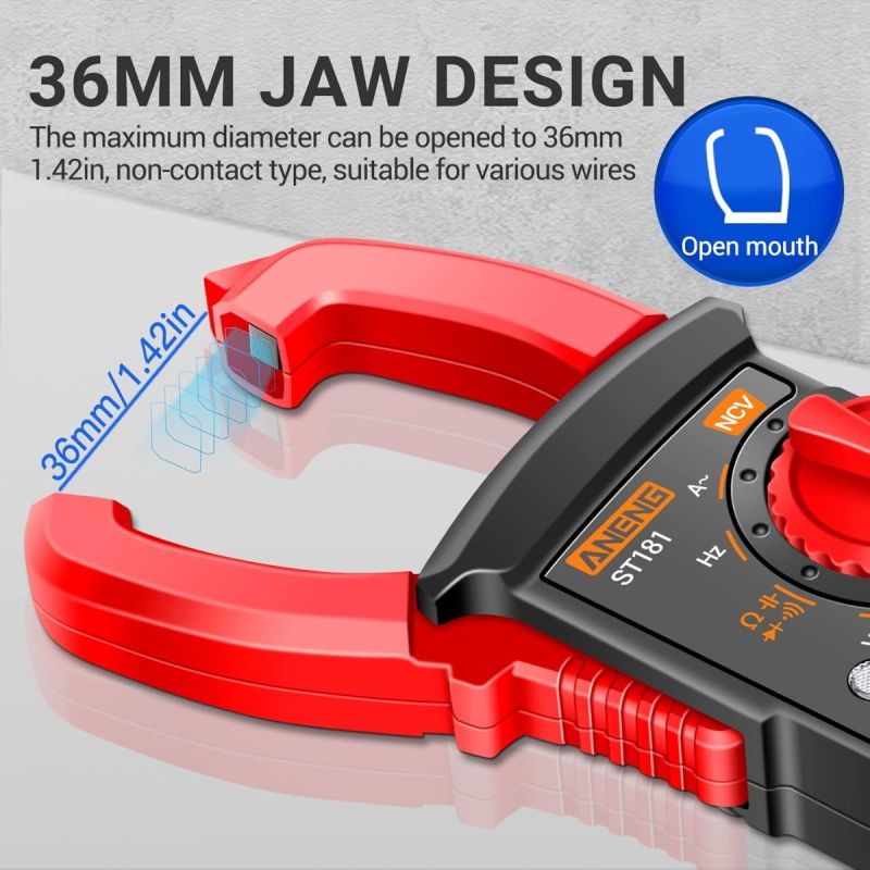 ANENG ST180 Pinza Amperometrica Digitale Multimetro Tester 4000 Conteggi NCV per Elettricisti e Fai-da-te