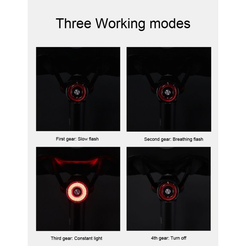 ANTUSI Q5 fanale posteriore smart per bici con avvio automatico impermeabile IPx6 modalità flash multiple per sicurezza e visibilità ottimali accessorio essenziale per ciclismo