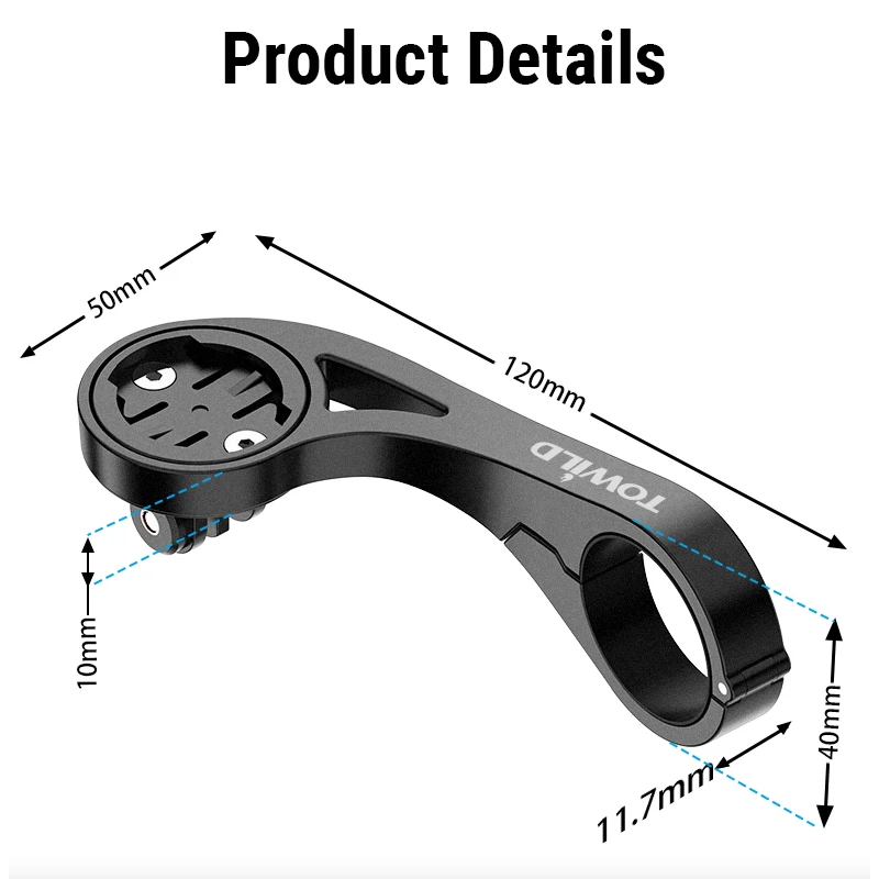 TOWILD AS90 Staffa Manubrio Bici in Fibra di Carbonio per Garmin, Fari e Computer. Leggero, Durevole