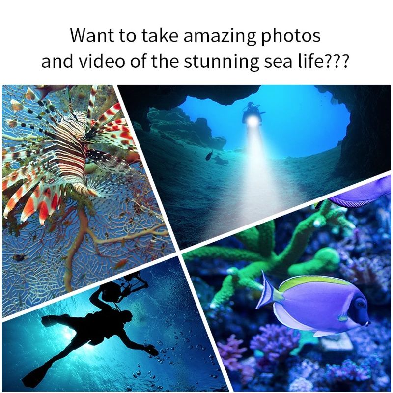 Torcia Subacquea B11 LED rossa blu bianca 80M IPX8 lunga durata batteria fotografia subacquea felicità esplorazione marine lanterna durevole design robusto immersioni professionali