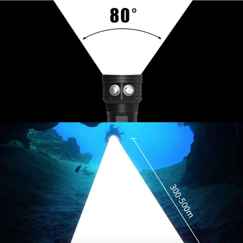Torcia LED Subacquea B12 IPX8 Impermeabile Luce Intensa per Fotografia Subacquea in Alluminio Aeronautico Accessorio Durevole per Esplorazione Marina e Avventure Aquatiche