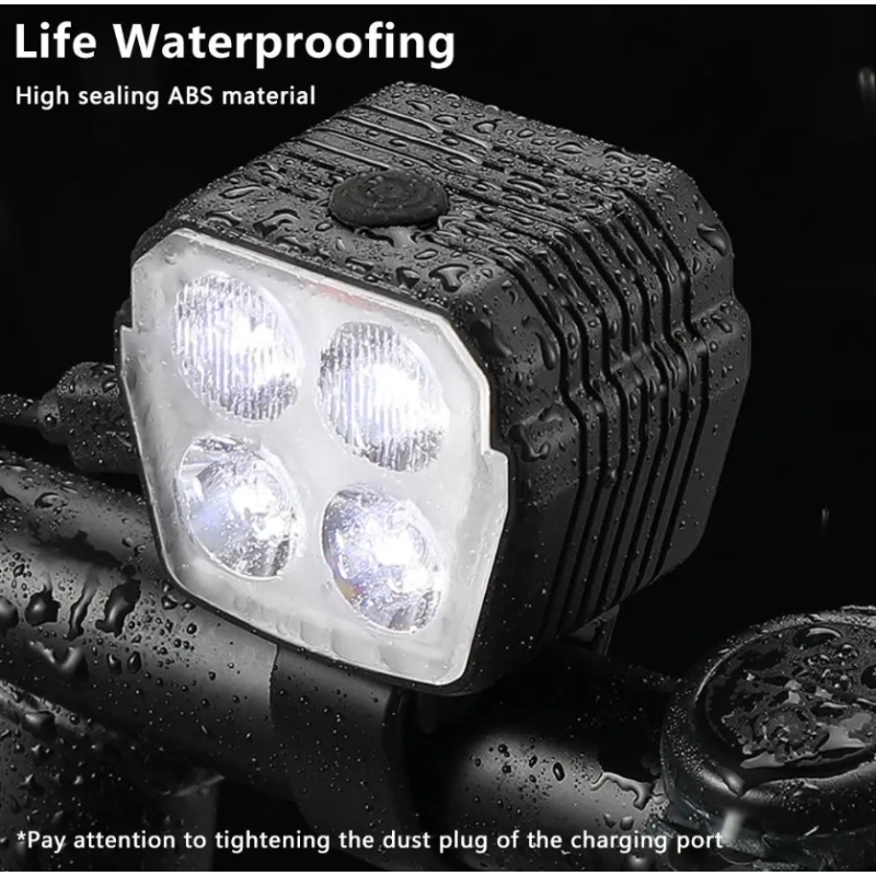 Faro Bici MTB 2-in-1 con Clacson 120dB e Luce Lontana/Vicino - Accessori Ciclismo Essenziali 2/4 Lampade