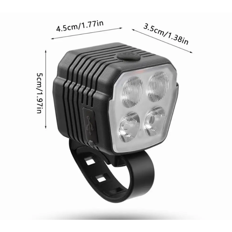 Faro Bici MTB 2-in-1 con Clacson 120dB e Luce Lontana/Vicino - Accessori Ciclismo Essenziali 2/4 Lampade