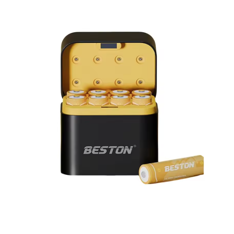 Beston Caricabatterie Smart per Batterie Ricaricabili AA 8 Slot con 1.5V Litio 3600mWh. Ricarica Rapida!