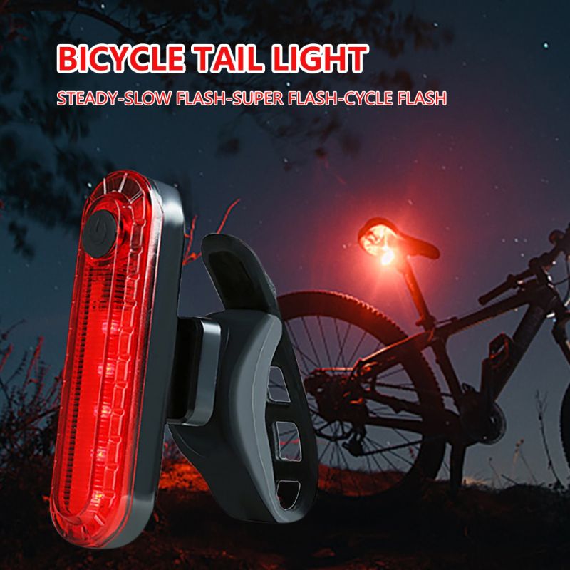 Fanale Posteriore Bici Ultra Luminoso Ricaricabile USB Alta Visibilità Tecnologia LED Antipioggia IPX4 Accessorio per Bici Sicurezza Ciclistica Installazione Senza Attrezzi