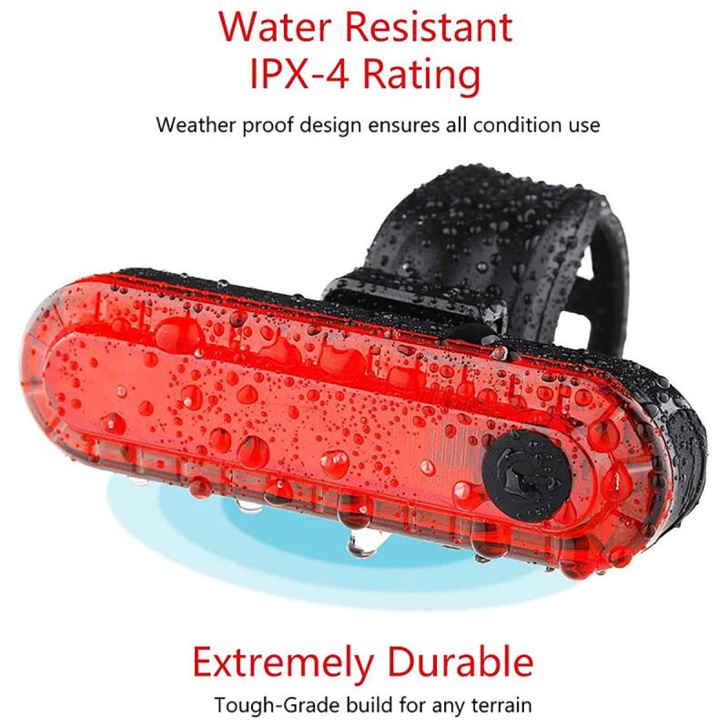 Fanale Posteriore Bici Ultra Luminoso Ricaricabile USB Alta Visibilità Tecnologia LED Antipioggia IPX4 Accessorio per Bici Sicurezza Ciclistica Installazione Senza Attrezzi