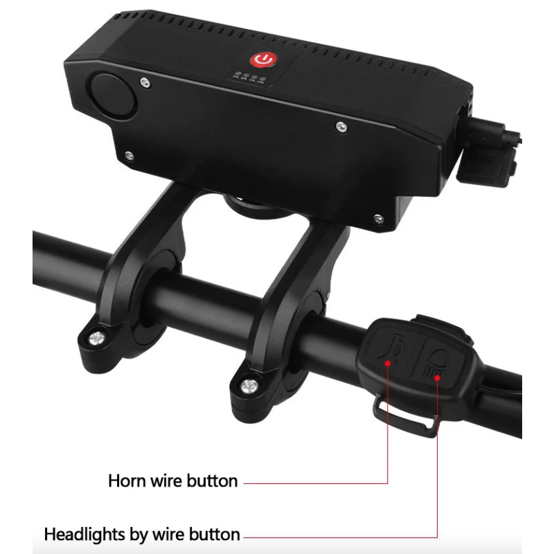 Luce Anteriore Bicicletta Ricaricabile USB con Clacson 120dB Impermeabile Accessorio Sicurezza Ciclismo per Ciclisti Avventurosi e Urbani Dual Switch per Guida Notturna Senza Problemi