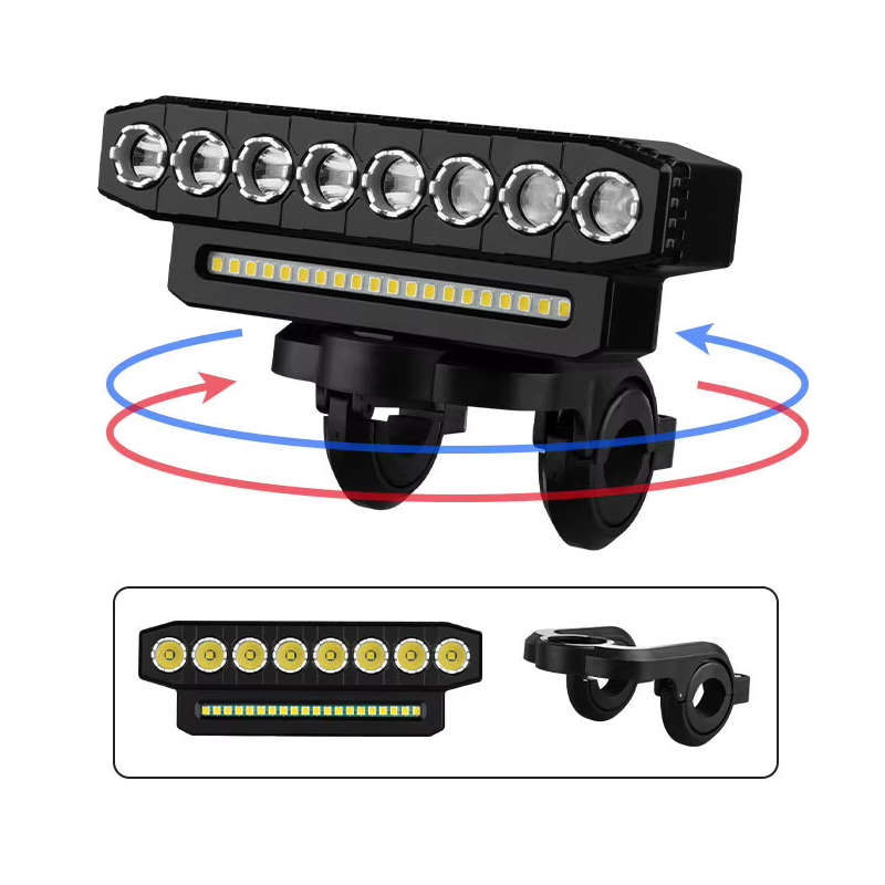 Luce Anteriore Bicicletta Ricaricabile USB con Clacson 120dB Impermeabile Accessorio Sicurezza Ciclismo per Ciclisti Avventurosi e Urbani Dual Switch per Guida Notturna Senza Problemi