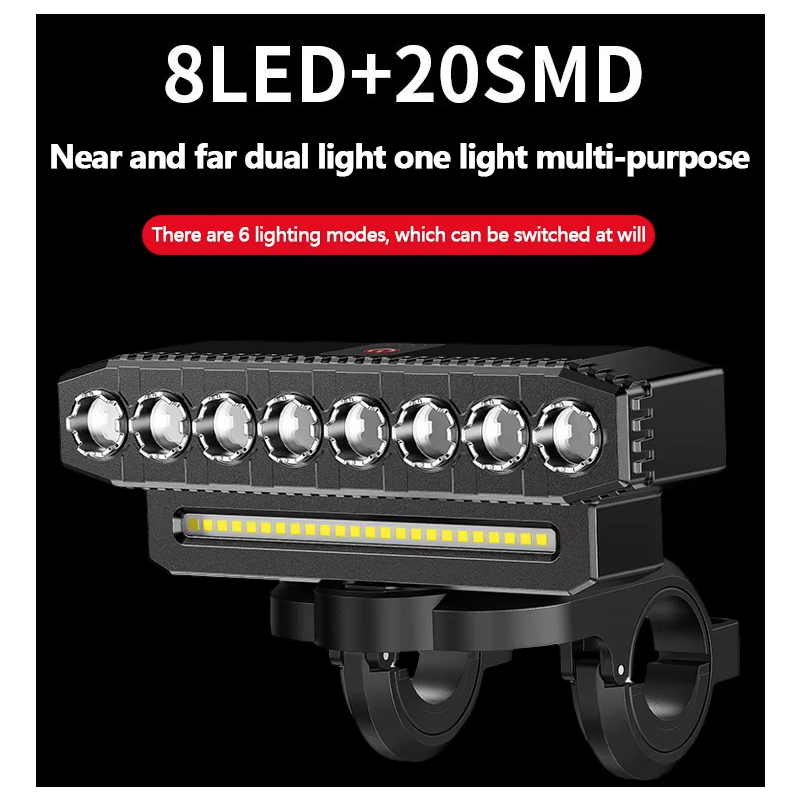 Luce Anteriore Bicicletta Ricaricabile USB con Clacson 120dB Impermeabile Accessorio Sicurezza Ciclismo per Ciclisti Avventurosi e Urbani Dual Switch per Guida Notturna Senza Problemi