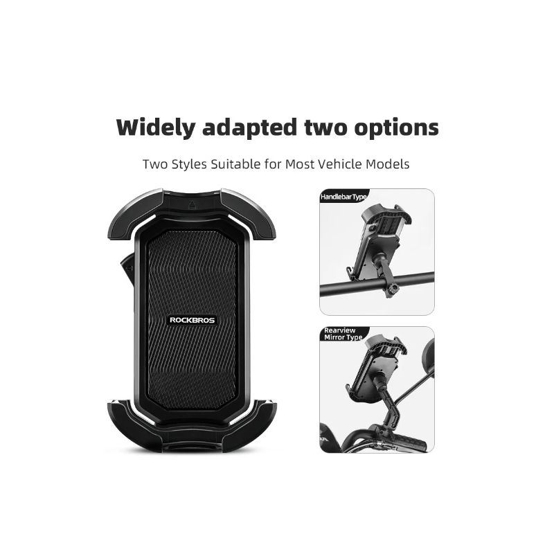 ROCKBROS supporto telefono bici 4.7-6.8 pollici compatibilità universale rotazione 360° assorbimento urti per bici E-bike motociclo ciclismo avventura all'aperto accessorio smartphone