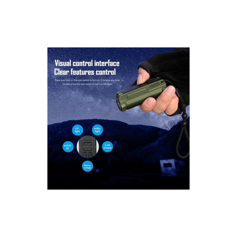 Scoprite la torcia EDC IMALENT BL50 ricaricabile Type-C 3600 lumen per avventure all'aperto design compatto illuminazione versatile display OLED e riparazioni domestiche