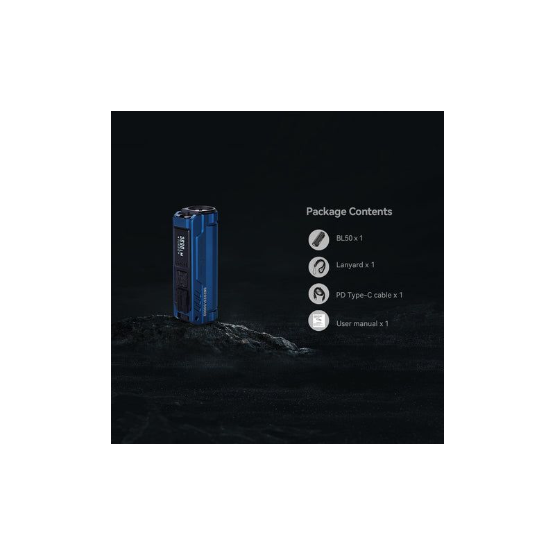 Scoprite la torcia EDC IMALENT BL50 ricaricabile Type-C 3600 lumen per avventure all'aperto design compatto illuminazione versatile display OLED e riparazioni domestiche